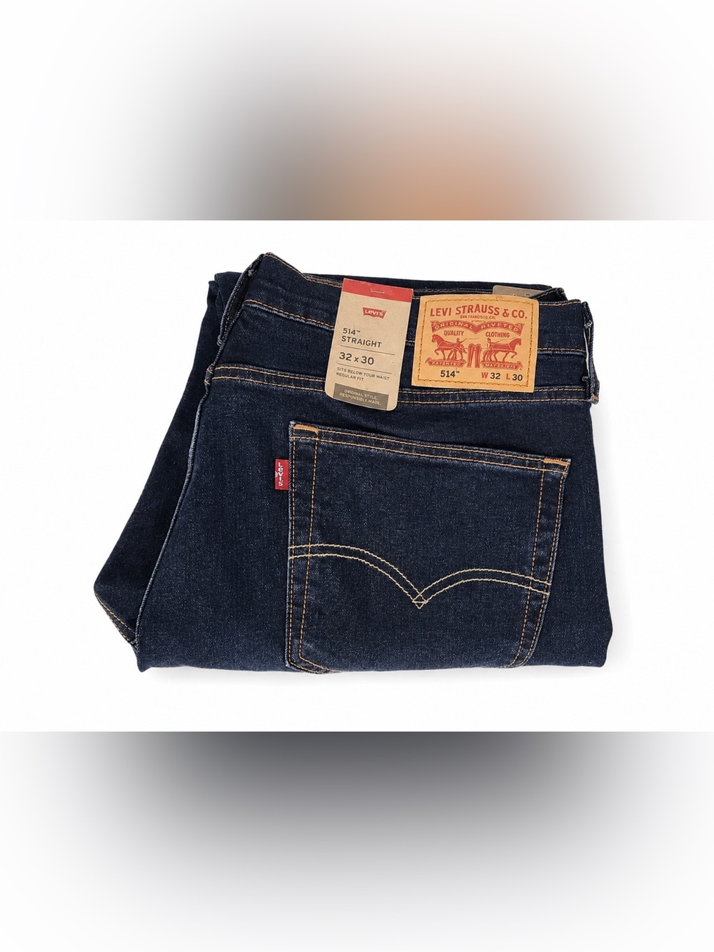 Levi's 514 Regular Fit Zip Fly Straight Leg Denim Jeans 32x30 Men's Dark Blue